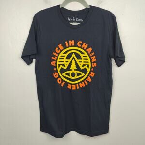 Alice in Chains Rainier Fog T-Shirt Mens Medium Black‎ Grunge Rock 90s Seattle